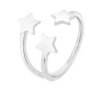 Srebrny pierścionek z gwiazdkami