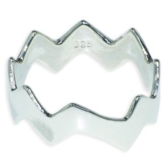 Srebrny pierścionek korona - Europa 11, US 5