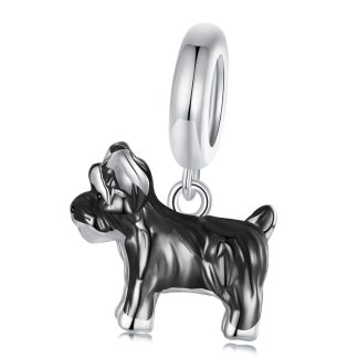 Piesek rasy Sznaucer charms srebrna zawieszka beads srebro 925
