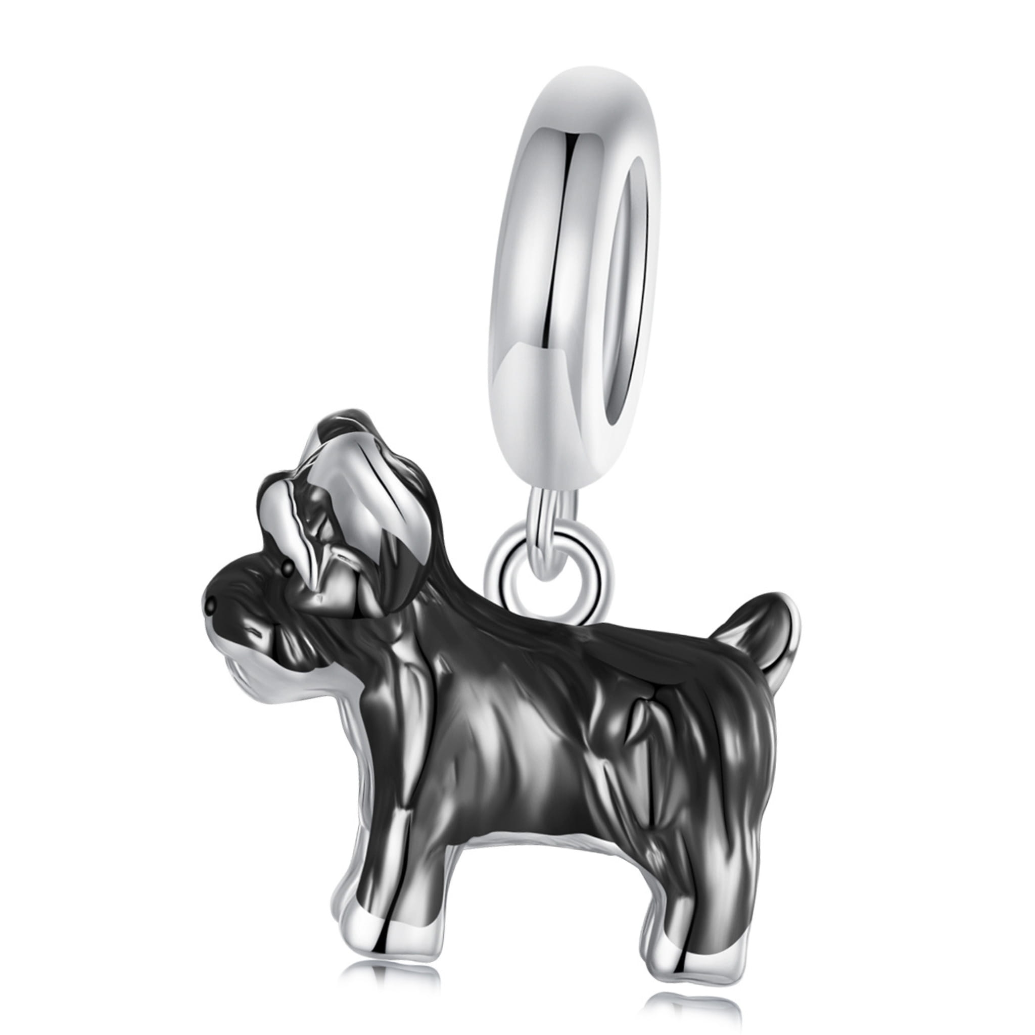 Piesek rasy Sznaucer charms srebrna zawieszka beads srebro 925