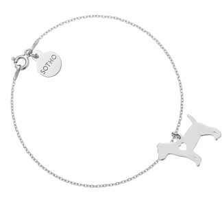 Srebrna bransoletka z psem rasy jack russell terrier