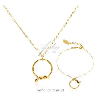 Komplet biżuterii włoskiej srebro pozłacane