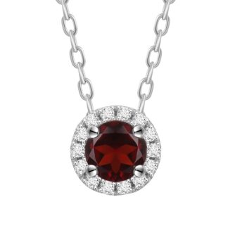 FUNK RED Srebrny naszyjnik granat celebrytka 1,1 ct.