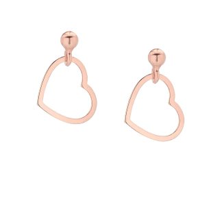 Kolczyki serduszka z różowego złota