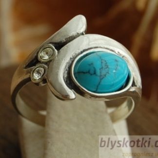PUKE - srebrny pierścionek z turkusem