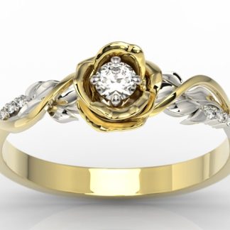 Pierścionek złoty w kształcie róży z brylantami LP-7715ZB