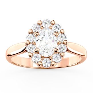 Pierścionek zaręczynowy z białym topazem Swarovski i diamentami BP-57P