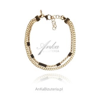 Bransoletka srebrna pozłacana 24 k złotem  - modna biżuteria