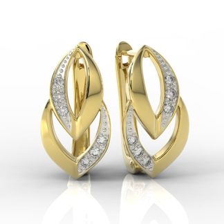 Kolczyki z żółtego złota z cyrkoniami BPK-60Z-R-C