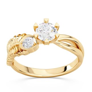 Pierścionek z żółtego złota z diamentami CP-68Z-F/VVS1-F/VS