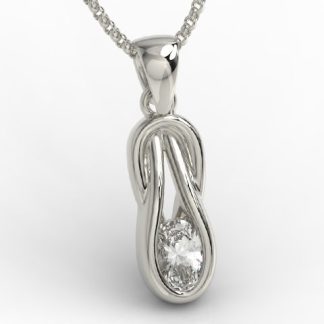 Wisiorek z białego złota z białym szafirem BPW-69B