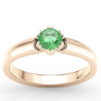 Pierścionek zaręczynowy z różowego złota ze szmaragdem BP-2130P