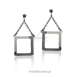 Kolczyki srebrne oksydowane