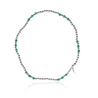 Bransoletka srebrna kuleczki z naturalnymi kamieniami  agatami