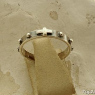 RÓŻANIEC - srebrna obrączka dziesiątka różańca