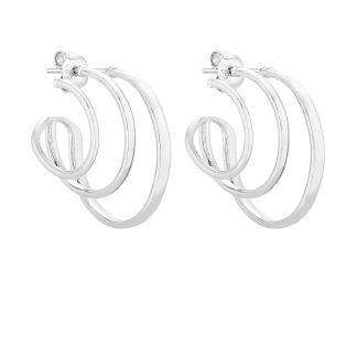 Srebrne potrójne kolczyki