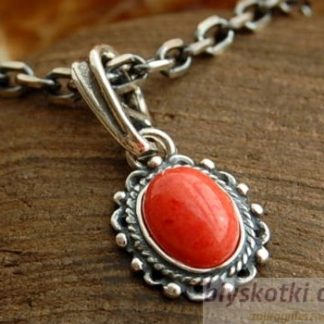BODILA - srebrny wisiorek z koralem