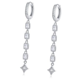 Srebrne kolczyki koła zatrzaski z kryształkami srebro 925