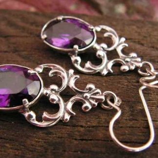 VIOLET - srebrne kolczyki z ametystem