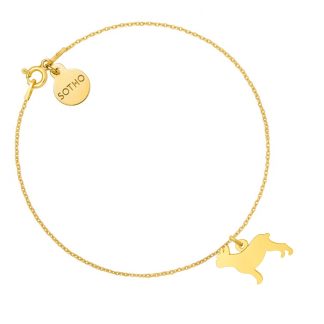 Złota bransoletka z buldogiem francuskim