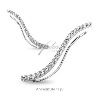 Nausznice kolczyki srebrne cyrkonie  - cena za parę!