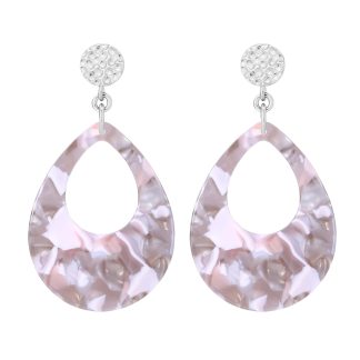 Srebrne kolczyki z jasnej żywicy