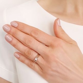 Pierścionek z żółtego i białego złota z cyrkonią BP-4316ZB-C