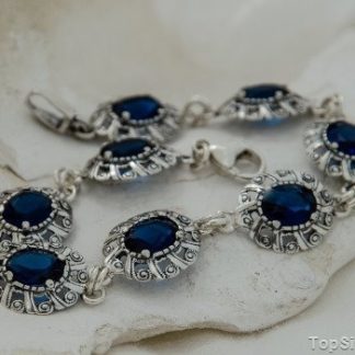 JOANET - srebrna bransoletka z szafirem