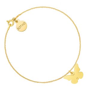 Złota bransoletka z motylem
