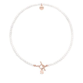 Naszyjnik z pereł naturalnych z literką z różowego złota : Długość - 40cm, LiTERKI - J