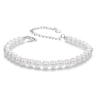 Srebrna bransoletka z perłami srebro 925 rozmiar S