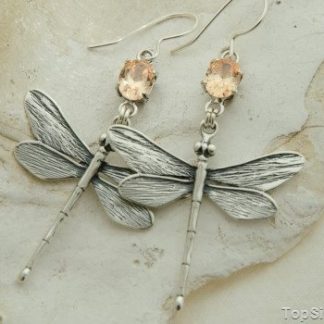 WAŻKI - srebrne kolczyki z topazem złocistym