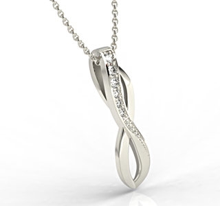 Wisiorek z białego złota z brylantami LPW-67B