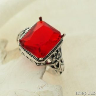 NICEA srebrny pierścionek z rubinem