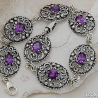 ASTI - srebrna bransoletka z ametystem