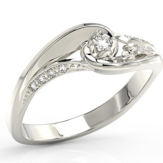 Pierścionek z białego złota z cyrkoniami BP-56B-C