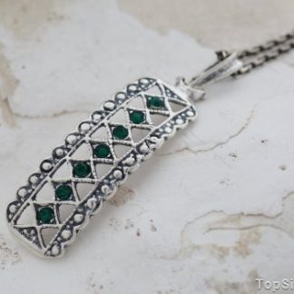 SAVANA - srebrny wisiorek ze szmaragdem