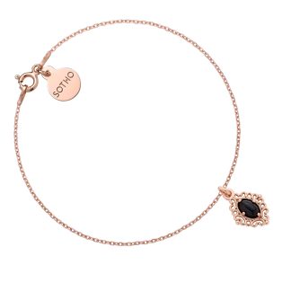 Bransoletka z różowego złota z onyksem