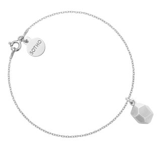 Srebrna bransoletka z bryłą geometryczną