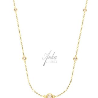 Srebrny naszyjnik pozłacany - kamienie swarovski - certyfikat