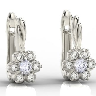 Kolczyki z białego złota z cyrkoniami lawendowymi i białymi APK-68B-C