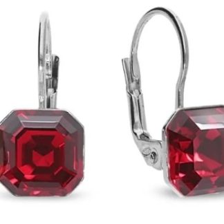 Kolczyki srebrne empire cristals w kolorze scarlet