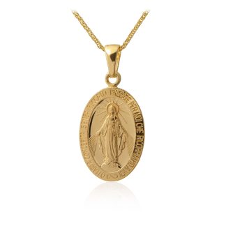 Medalik srebrny pozłacany matka boska cudowna - duży