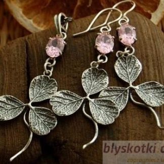 Srebrny z różowym kryształem  KONICZYNKA