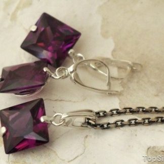 SAVONA - srebrny komplet z ametystem
