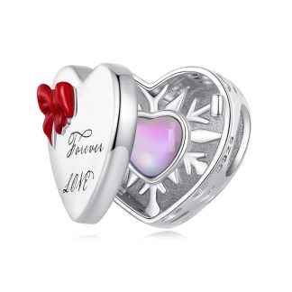 Otwierane serce srebrny koralik charms srebro 925