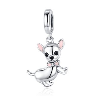 Piesek chihuahua srebrny charms zawieszka srebro 925