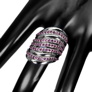 Srebrny 925 pierścionek r 16 granaty rodolity