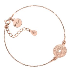 Bransoletka z różowego złota z medalionem