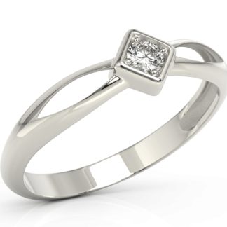 Pierścionek z białego złota z brylantem BP-6412B